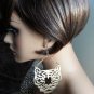 Gold Tiger Head Earrings Huge Tiger Earrings Animal Print Earrings 4.5 inches