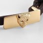 Leopard Belt Animal Print Dark Brown Color Leatherette & Elastic Fits S-M