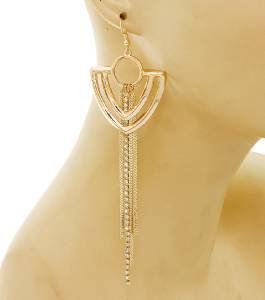 Gold Chain Chevron Earrings Gold Chain Tassel Earrings Gold Chain Earrings 5'
