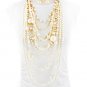 2 in 1 Pearl Necklace Chunky Cream Pearl Necklace Pearl Earrings Set Long Pearls