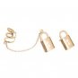 Gold Key Lock Cuff Earrings Gold Chain Ear Cuff Earrings Gold Earrings