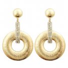 Statement Gold Earrings Crystal Rhinestone Round Circle Earrings Gold Earrings