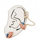 New American Flag Lip Ear cuff Earrings Set Lip Earrings American Flag Earrings