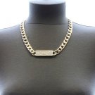 Gold Chain Love Necklace Earrings Set Gold Chain ID Plate Pendant Necklace