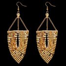 Gold Chain Earrings with Crystal Gold Dangle Earrings Statement Earrings 4.5"