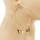 Basketball Gold Hoop Earrings Brooklyn Jersey Charm Pendant Jumpman Sneaker