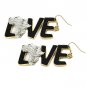 Dangle Gold & Black Love Africa Earrings Silver Metal Statement Carved Map 3"
