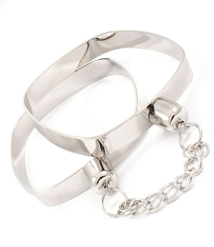 Silver Handcuff Bracelets Chain Link Bracelets Fashion Silver Plated Bangles