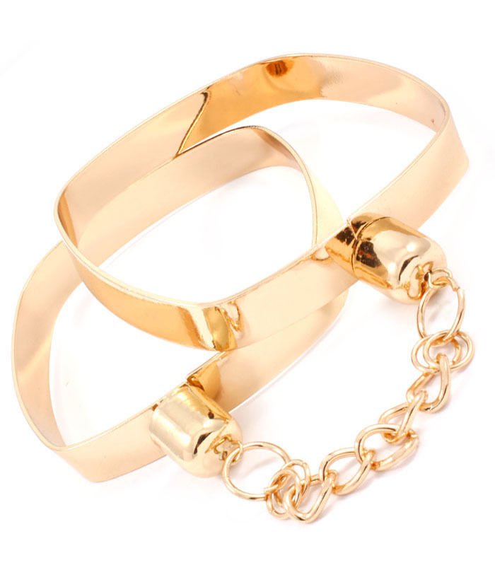Gold Handcuff Bracelets Chain Link Bracelets Gold Plated Bangles Fashion Jewelry