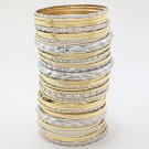 Multi 45 Piece Silver and Gold Bangle Bracelets Set Silver Bangles Gold Bangles