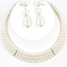 Ivory Pearl Necklace & Earrings Set Choker Fashion Pearl Necklace Pearl Earrings