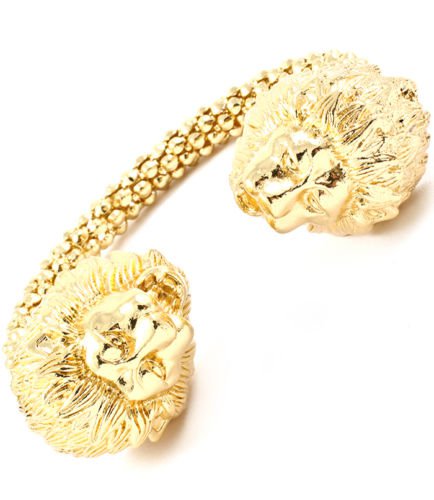 Carved Lion Head Cuff Bracelet Lion Bracelet Gold Lion Cuff Bangle Gold Bracelet