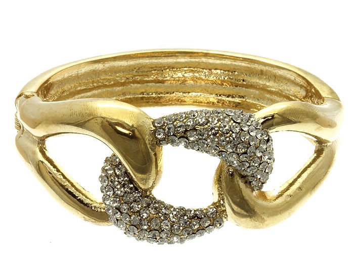 Gold Chunky Chain Bangle Bracelet Gold Bangle Gold Bracelet Rhinestone Bracelet