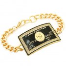 Gold Chain Credit Card Bracelet Gold & Black Bracelet Gold Bracelet Rhinestone