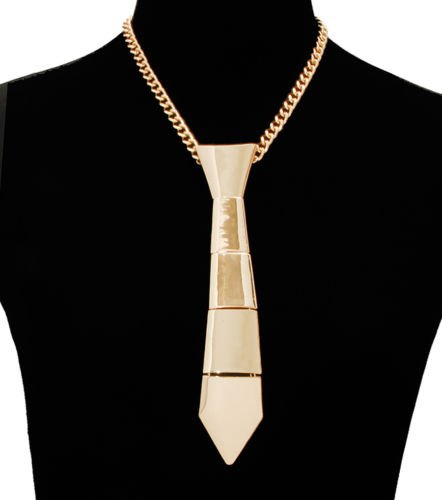 Gold NeckTie Necklace Gold Chain Necklace Gold Necklace Gold Neck tie Necklace