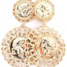 Gold Roman Coin Earrings Gold Earrings Gold Long Dangle Earrings 2.7' Long