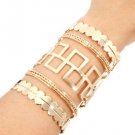Barb Wide Cutout Cuff Bracelet Gold Plated 3.6 inches Women's Fashion Jewelry