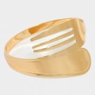Faux Metal Fork Cuff Bracelet Gold Plated 1.5 inches Women's Fashion Jewelry