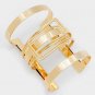 Katui Wide Cutout Cuff Bracelet Gold Plated 3.2 inches Women's Fashion Jewelry