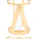 Wide Gold Geo Triangle Cuff Bracelet Midi Rings Fashion Jewelry For Women