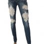 Machine Patch Lace Jeans Skinny Ripped Distressed Destroyed Embellished Denim