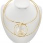 Bold Choker Stone Cuff Necklace Gold Plated Statement Necklace Fashion Jewelry