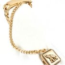 Gold Elephant ID Plate Bracelet Attached Ring Trendy Fashion Jewelry for Women