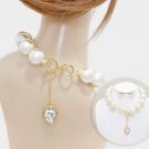 Reversible Chunky Pearl Crystal Backdrop Necklace Set Womens Fashion Jewelry