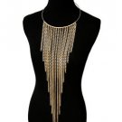 Gold Chain Tassel Chain Necklace Waist Length Statement Necklace Fashion Jewelry