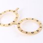 New Large Clock Earrings Gold Roman Numeral Statement Hoop Style 3.4 inches