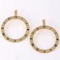 New Large Clock Earrings Gold Roman Numeral Statement Hoop Style 3.4 inches