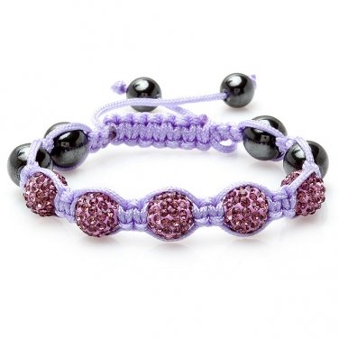 Lilac Purple Shamballa Bracelet