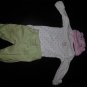 Carters long sleeve cat onesie, hat, and footed pants