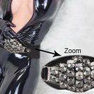 Large Rhinestones Black Waist Belt 26 Inches with Great Elasticity ~USA Seller~