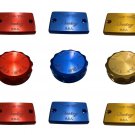 Pro-Tek Front & Rear Brake & Clutch Fluid Reservoir Caps Made For Kawasaki ZRX1200 2001-2005 RCK-260