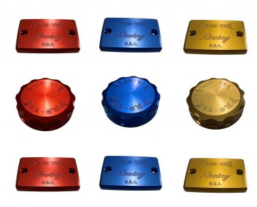 Pro-Tek Front & Rear Brake & Clutch Fluid Reservoir Caps Made For Kawasaki ZRX1200 2001-2005 RCK-260
