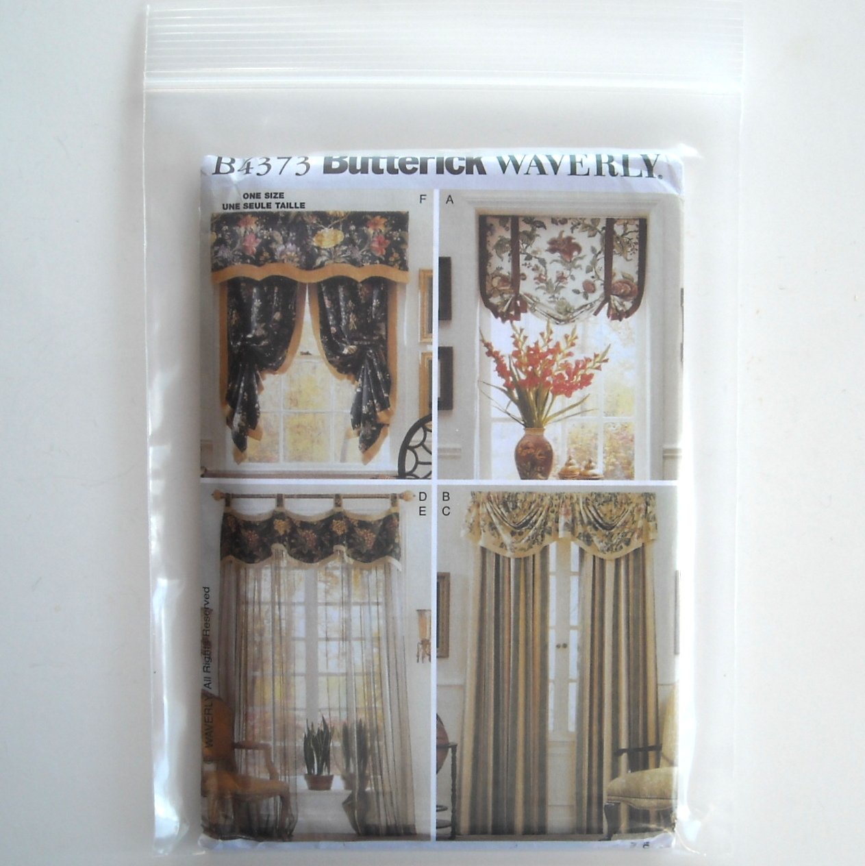 Waverly Window Treatments Drapes Valance Butterick Pattern B4373