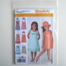 Simplicity Pattern 3859 Size 3 - 8 Childs Girls Hat Dresses