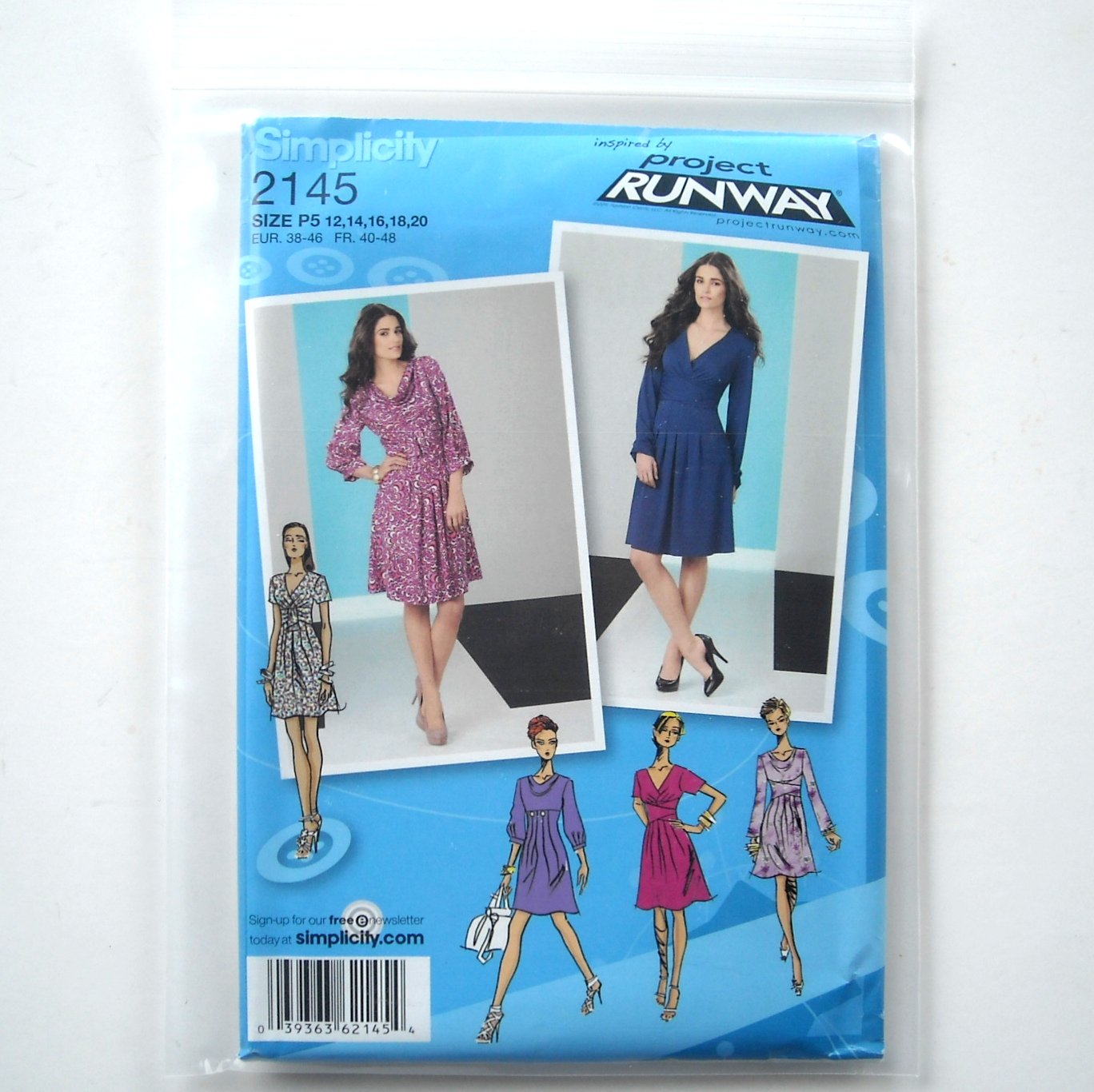 Woman's Dresses Project Runway Simplicity Sewing Pattern 2145