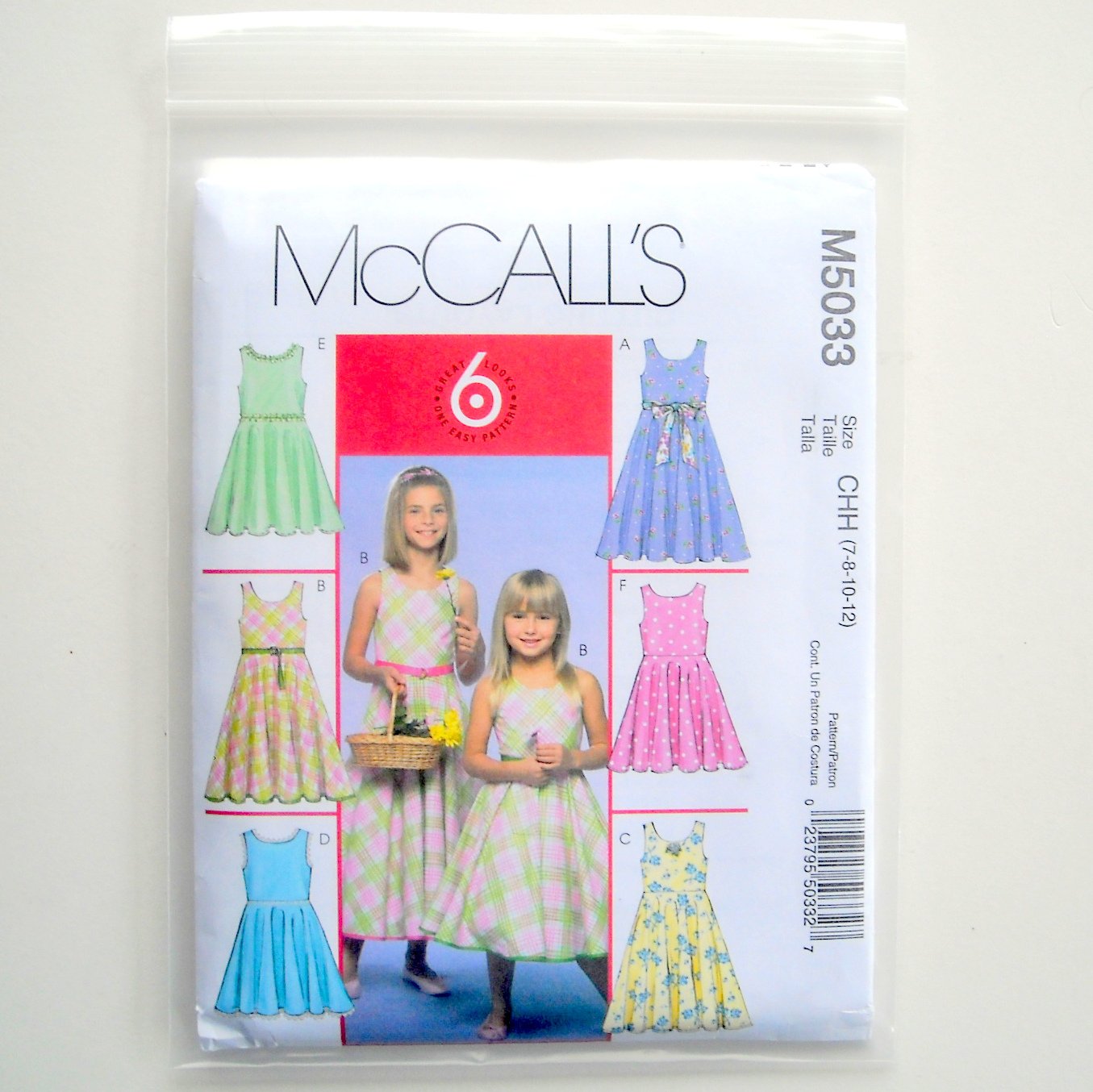 McCall Sewing Pattern M5033 Size 7 - 12 Childrens Girls Dresses 2 Lengths