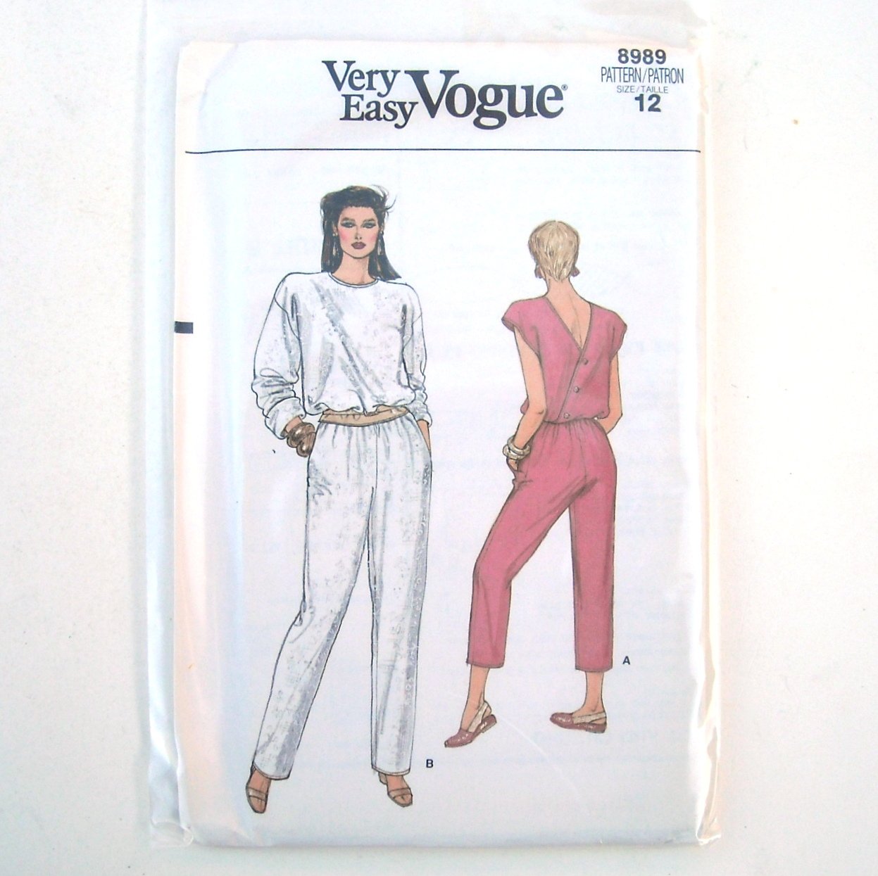 Misses Jumpsuit Size 12 Vogue Very Easy Pattern 8989