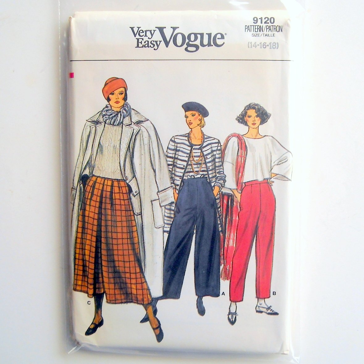 Vogue Very Easy Pattern 9120 Size 14 16 18 Misses Pants