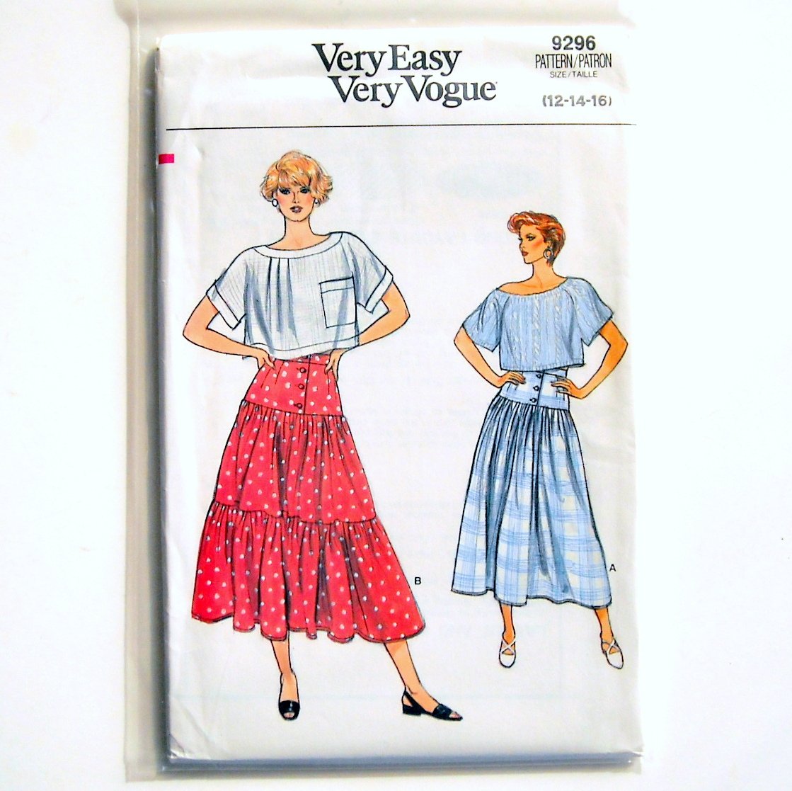 Vogue Very Easy Sewing Pattern 9296 Size 12 16 Misses Skirt