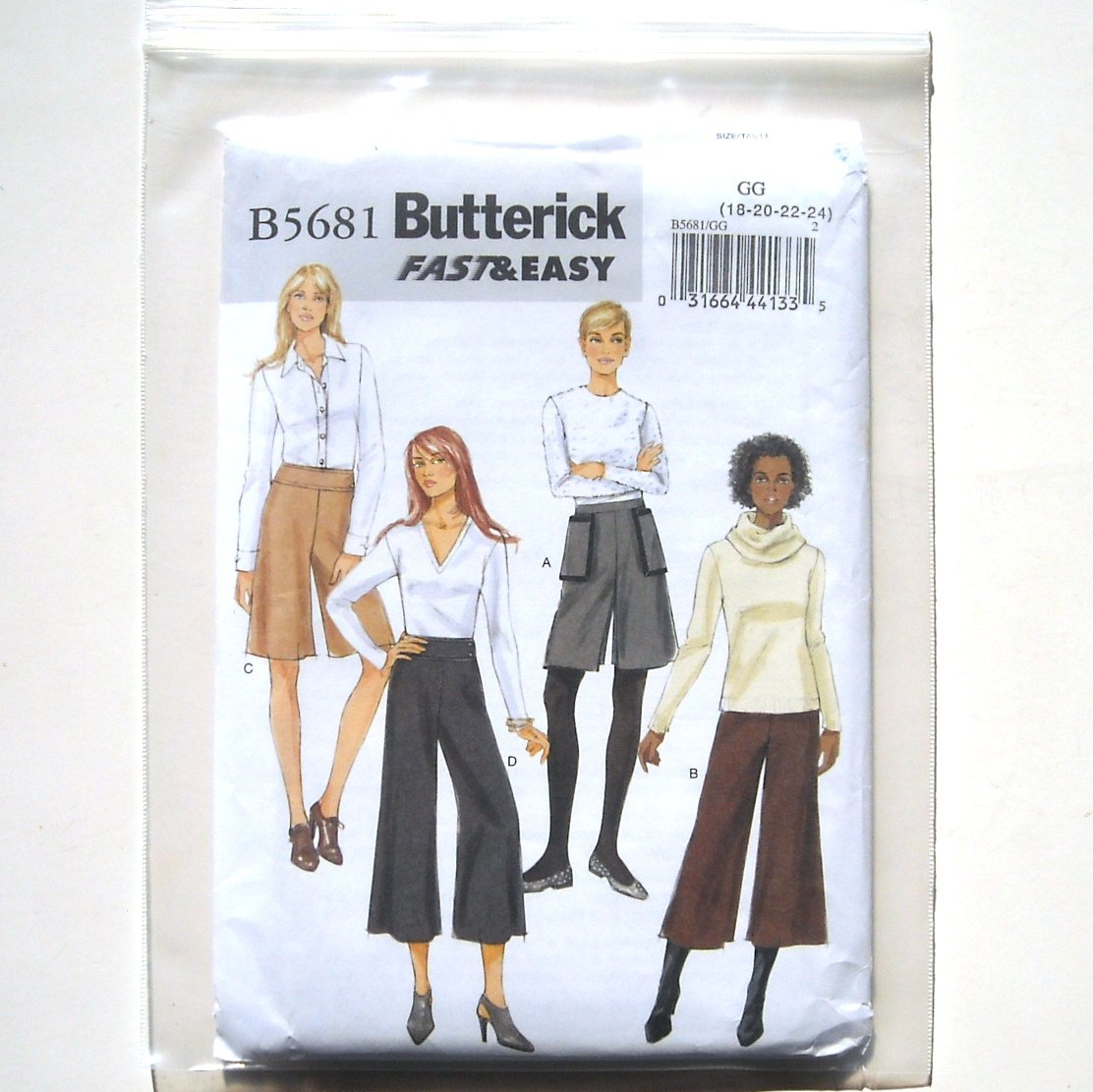 Misses Culottes 18 - 24 Butterick Sewing Pattern B5681