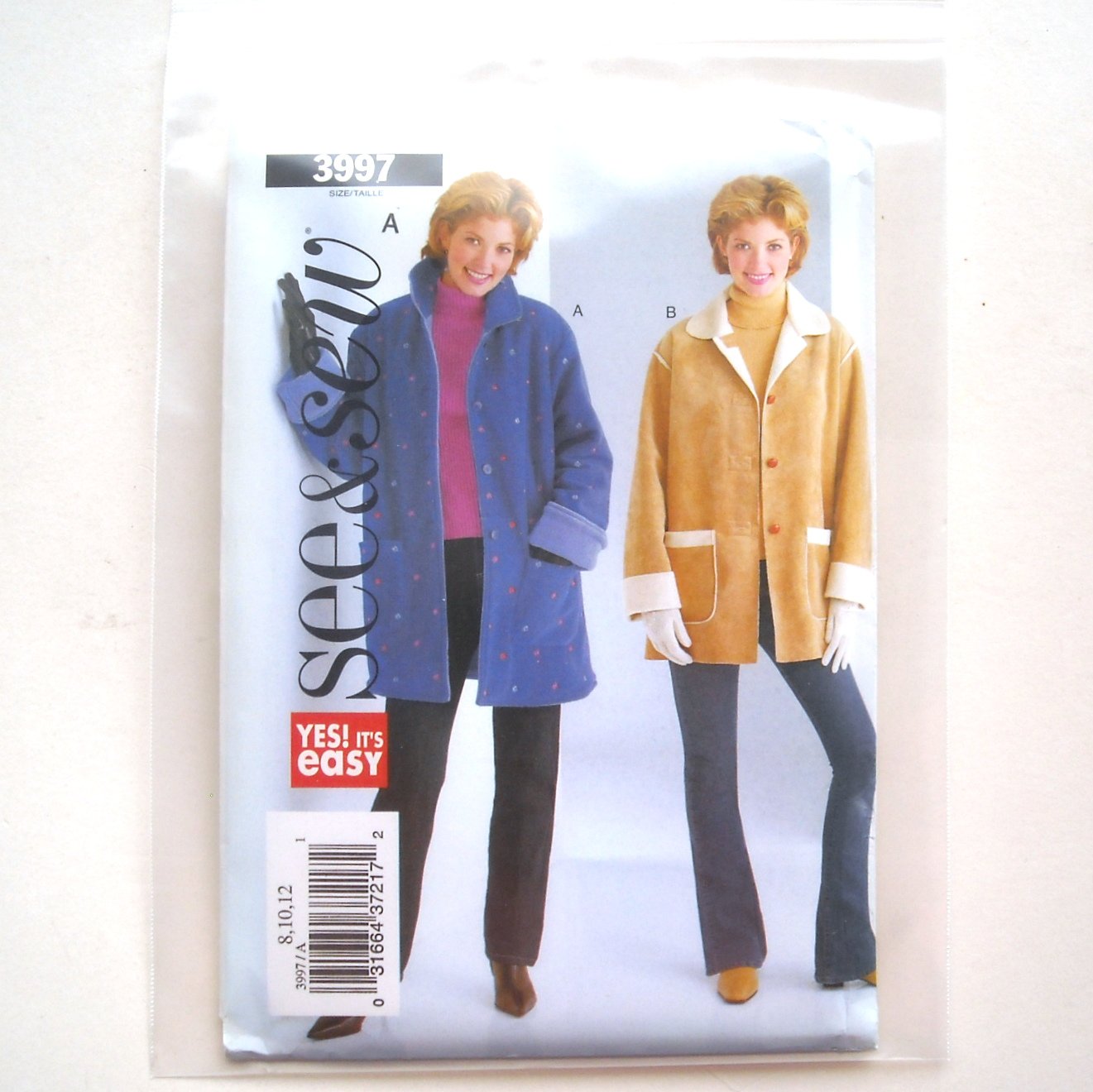 See and Sew Easy Pattern 3997 Size 8 - 12 Misses Petite Jacket