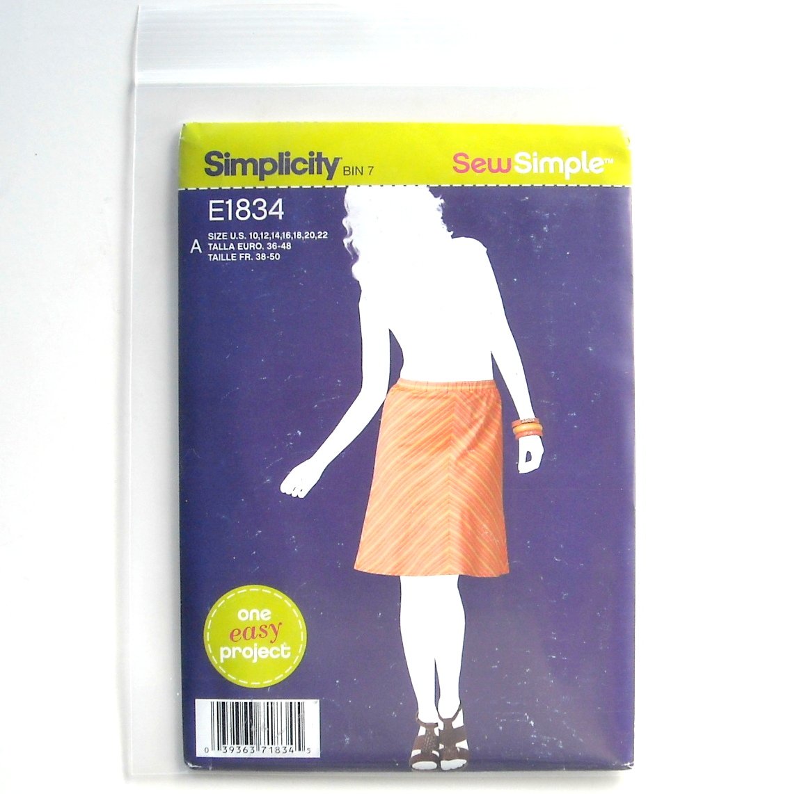 Bias Skirt 10 - 22 Sew Easy Project Simplicity Sewing Pattern E1834