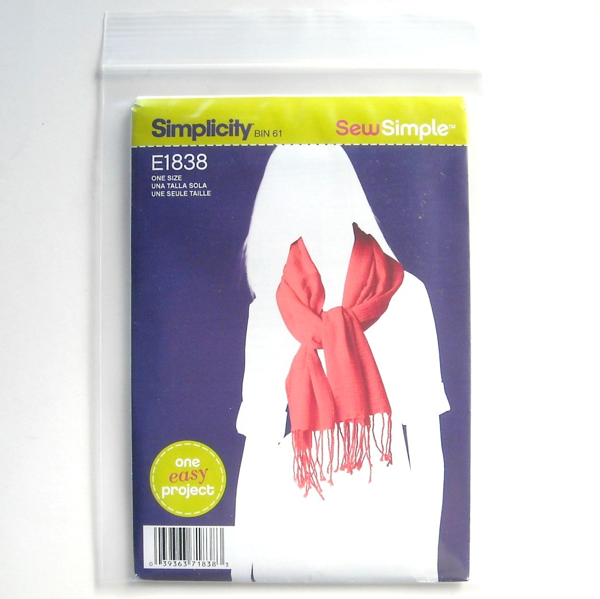 Scarf Sew Easy Project Simplicity Sewing Pattern E1838