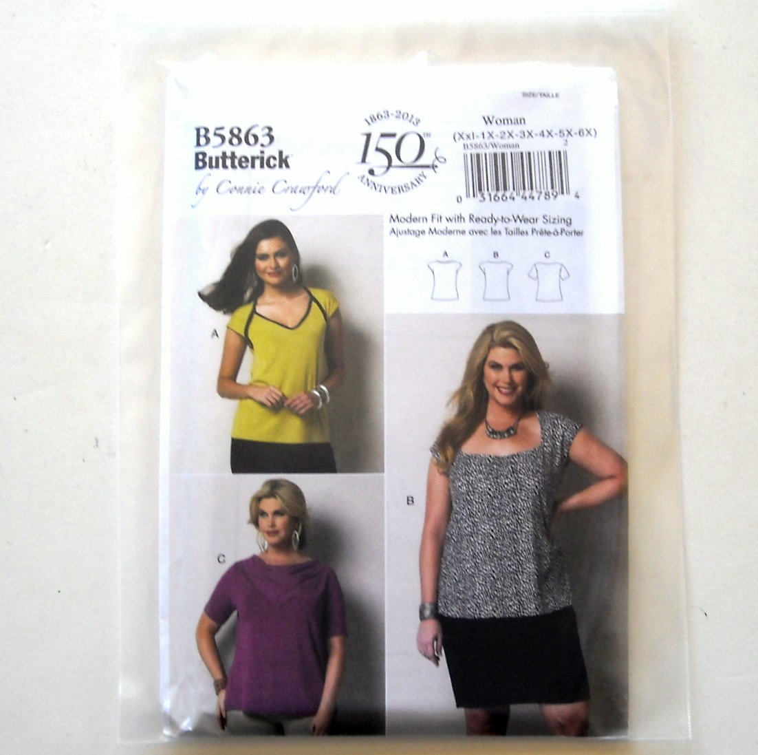 Women's Top Size XXL - 6X Connie Crawford Butterick Pattern B5863