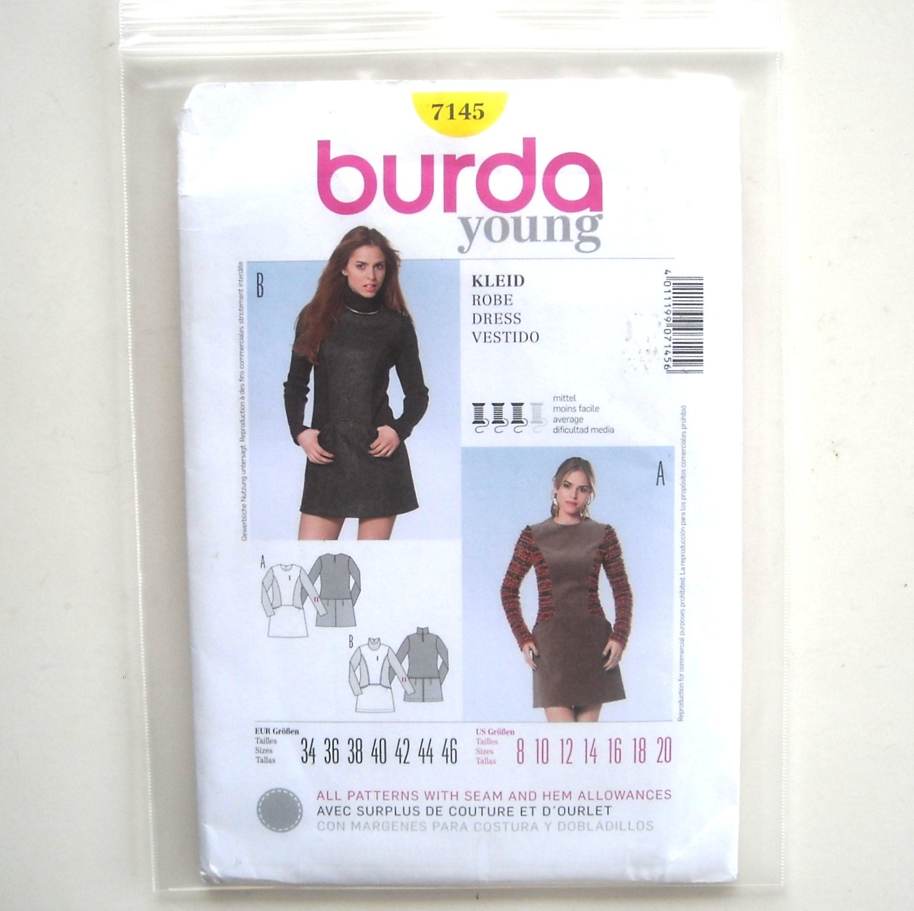 Misses Dress Burda Style Sewing Pattern 7145
