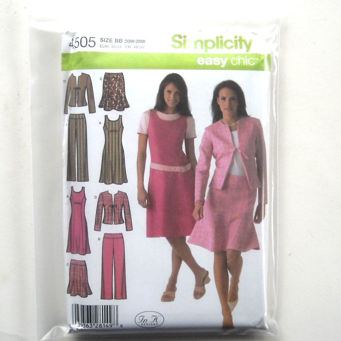 Womens Jumper Pants Skirt Jacket Plus Size Simplicity Sewing Pattern 4505